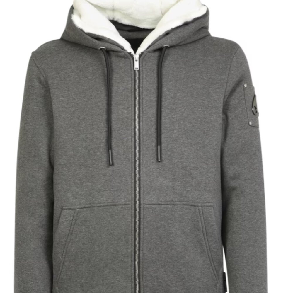 Moose knuckles bunny hoodie grey with white fur size s